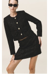 DOREEN TWEED CROP BLACK JACKET AND SKIRT